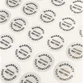 Warranty Stickers Tamper Evident Asset Label IT Security Seal Silver Void Sticker 15mm Round Each with Unique Serial Number (200)