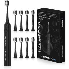 HYCHIKA Adult sonic electric toothbrush, rechargeable, 240-day battery life