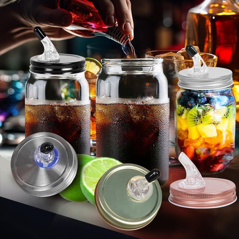 Mason Jar Pour Spouts,Free Flow Pouring Dispenser for Moonshine Whisky