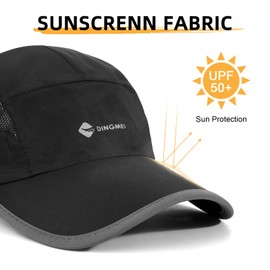 AYPOW 2 Pieces Baseball Cap Men Women Unisex Quick Drying Baseball Cap Baseball Cap Adjustable Quick Drying Lightweight Sun Protection Baseball Caps for Men Running Tennis Golf, Black x 1 + navy blue