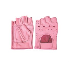 Women's AL3012 All leather Fingerless gloves X-Small Pink