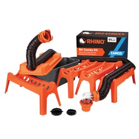 Camco Rhino Ultimate 20' RV Sewer Hose Kit — All-in-One Sewer Hose Solution — 11-Piece Combo Kit Includes Storage Box for Nesting Support & Camper Organization (43075)