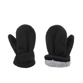 Zando Baby Mittens Winter Gloves Toddler Winter Gloves Toddler Mittens Warm Fleece Gloves for Boys Girls Kids Gloves Black & Dark Grey 2-4T