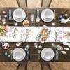 Spring Easter Bunny Table Runner 13x72inch Egg Flowers Waterproof Table
