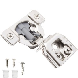 TOUCH Cabinet Hinges (10 Pairs, 20 PCS) Face Frame Cupboard Door Soft Close Hinges 1-1/4" Inch Overlay Concealed Compact Hinges for Kitchen Cabinet 3D Adjustable with Dowels