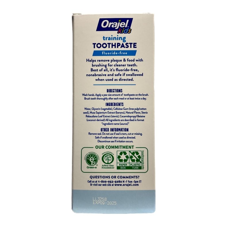 Orajel Toddler Training Toothpaste Tooty Fruity Flavor - 1.5 oz,
