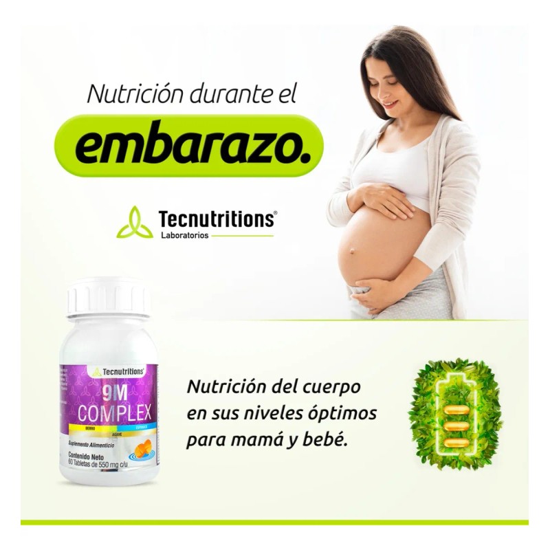 Suplemento Ácido Fólico 9m Complex Tecnu® Embarazo Lactancia Sabor Sin