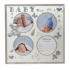 Triple Baby Boy Blue Glitter Motif & Glass Photo Frame