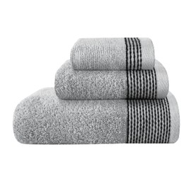 Belizzi Home Ultra Soft 3 Pack Cotton Towel Set, Contains a Bath Towel 28x55 inch, a Hand Towel 16x24 inch & a Wash Coth 12x12 inch, Ideal Everyday use, Compact & Lightweight -Light Grey
