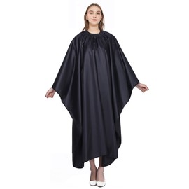 TOPTIE Professional Hairdressing Gown with Adjustable Closure 160 x 140 cm Black