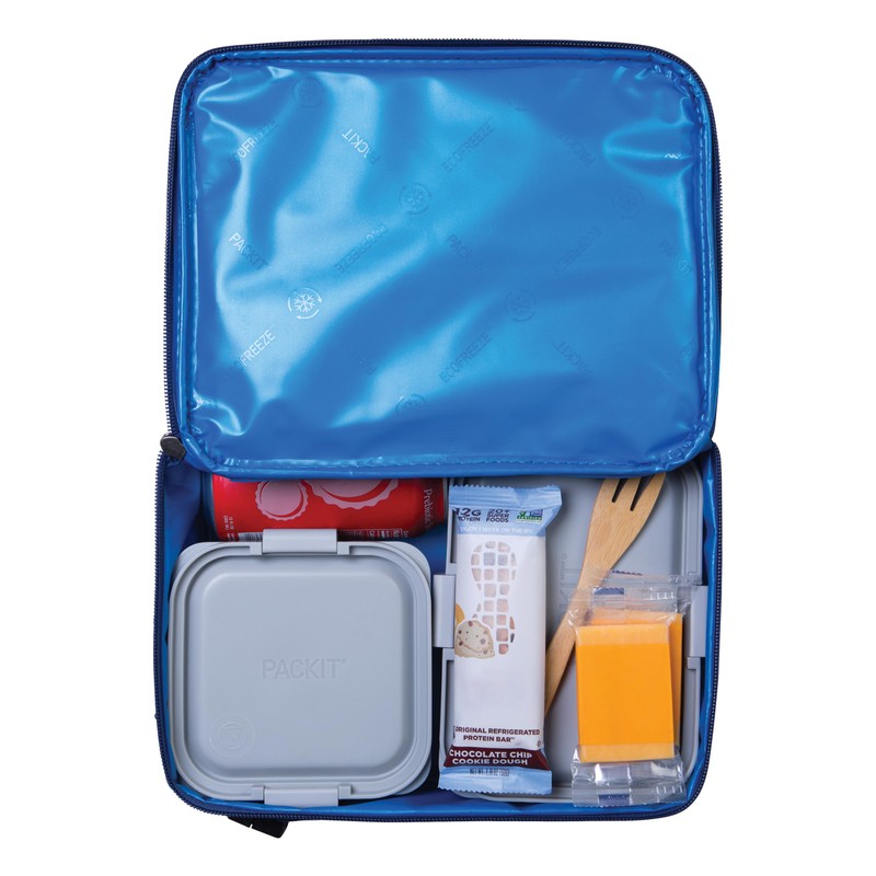 PackIt Freezable Classic Lunch Box, True Blue, Built with EcoFreeze®