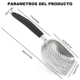 FRILNK Pala para Arena de Gato, Cuchara para Arena para Gatos, Asas Recubiertas de Goma Duradera, Recogedor de Arena para Gato,Cat Litter Sifter Scoop System (Sarga)