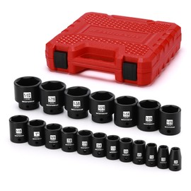MIXPOWER 19 Piece 1/2-Inch Drive Standard Impact Socket Set, SAE, Shallow, 3/8" to 1-1/2", Cr-Mo Alloy Steel, Radius Corner Design, Impact Grade