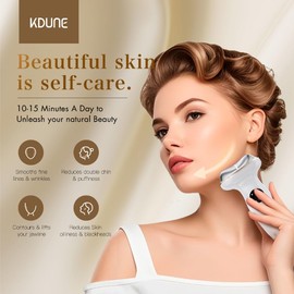 Facial Massager Tool with Red Light Therapy - Gua Sha & Lymphatic Drainage for Face, Anti-Aging Skin Tightening Device, Microcurrent for Home Skincare