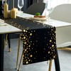 Table Runner Black and Gold 30 x 183 cm Polyester