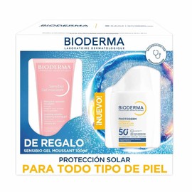 Bioderma Kit Facial Matificante Uso Diario: Gel Limpiador Sensibio (100ml) y Protector Solar X-Defense Ultra-Fluido Invisible FPS 50+ Acción Detox (40ml)