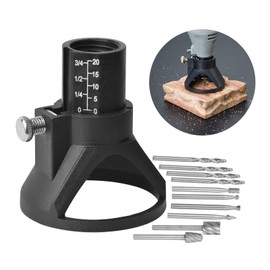 HOGESA Juego de Guía de Corte para Herramienta Rotativa, Múltiple con Juego de Brocas para Fresadora,11 Piezas para Fijar Brocas, Fresas, Pequeños Accesorios de Rectificado Eléctrico