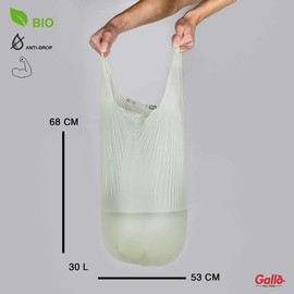 GALLO Biodegradable and compact bags closure with handles, 53 x 68 cm 30 L Medium