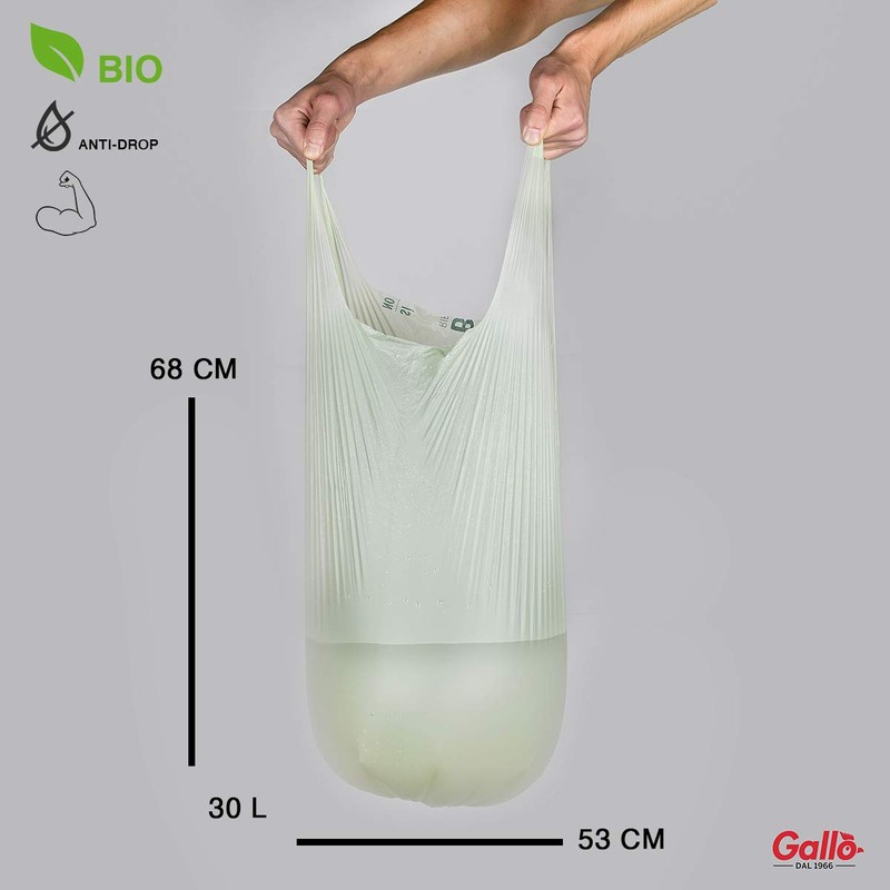 GALLO Biodegradable and compact bags closure with handles, 53 x