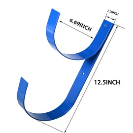 MENG ZHI AO 2 Pcs Set Large Wide Pool Pole Hangers Heavy Duty Blue Aluminium Holder with Screws Pool Hose Hangers Perfect Hooks for Telescopic Poles Vacuum Hose Skimmers Nets Brushes (Blue)
