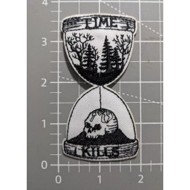 Unbranded Time Kills Hourglass Life Death Goth Punk Emo Embroidered Iron On Patch 3.5x2"