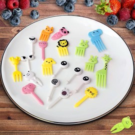 SevenFish 120pcs Animal Food Picks for Kids, Cute Cartoon Animal Fruit Picks Fork Mini Toothpicks Sticks for Kids Children Lunch Bento Fruit Dessert Pastry