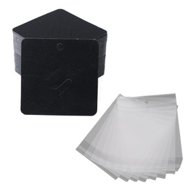 NIHENHAO 100Pcs/ Brooches Display Card Blank Kraft Paper-Tag Jewelry Packaging Card Small Business Sale Hang-Price-Tag Card
