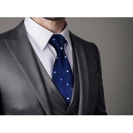 S&W SHLAX&WING Men's Necktie Blue Navy Tie Set Paisley, 8cm x 147cm Necktie