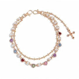 Layered Wallet Chain for Men Women Punk Rock Rhinestone Pearl Hip Hop Waist Belt Chain Multi-Functional Jeans Bag Decoration Accessories for Concerts Festivals Daily Outfits (Golden Cross 1)