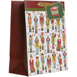 Jillson Roberts 4-Count Gift Bag & Tissue Paper, Traditional Nutcracker