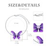 Lvoryance Purple Butterfly Link Bracelet with Created Amethyst 925 Sterling