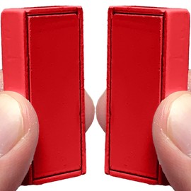 Magnetic Flag/Curtain Weights 8 Pack of Waterproof Magnets + Carrying Case, Great for Stopping American Flag Tangles, Clip On Bottom, Heavy Duty Works Outdoor to Stop Wind (Red)…