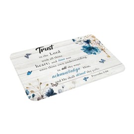 Remzoke Christian Scriptures Bath Mat for Bathroom Bible Verse Non-Slip Soft Soft Bath Rugs Trust in The Lord Absorbent Bathroom Shower Bath Mats Kitchen Floor Rugs 24 X 16 Inch