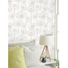 Peel and Stick Wallpaper Beige and White Floral Wallpaper 17.3inx118.1in