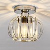 ktjes Mini Crystal Ceiling Light Fixture Modern Chrome Semi-Flush Mount Ceiling Lamp for Bedroom Dining Room Living Room Hallway