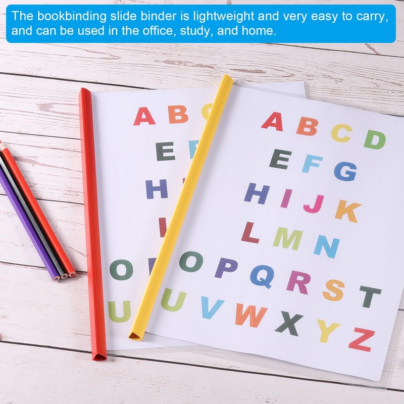 PATIKIL 10mm Binding Bars, 10 Pcs Plastic Binding Bars Slide