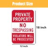4-Pack Large Private Property No Trespassing Signs, Violators Will Be