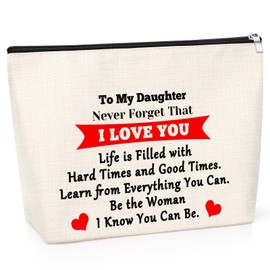 Daughter Gift from Mom Dad Cosmetic Bag Daughter Inspirational Graduation Gift Daughter in Law Gift Makeup Bag Daughter Christmas Birthday Gift Daughter Encouragement Gift Stepdaughter Gift