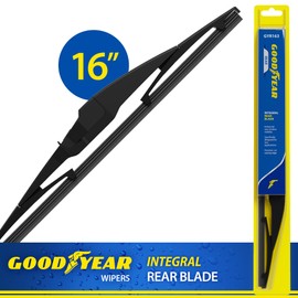 Goodyear 16" Integral Rear Wiper Blade with Polymer Hard Shell Frame, Replacement Window Wiper for Integral Arms, Pack of 1