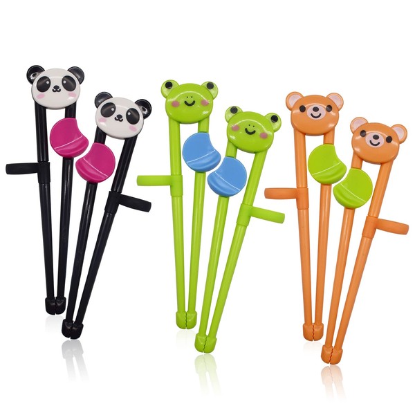 6 Pairs Kids Training Chopsticks,Xiuyer Kids Chopsticks Reusable Childrens Chopsticks