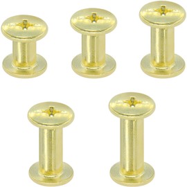 100 Sets Chicago Screws,Leather Rivets Sets with Five Sizes (Gold)