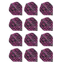 RED DRAGON Hardcore Radical Black & Pink Dart Flights - 4 Sets Per Pack (12 Dart Flights in total)