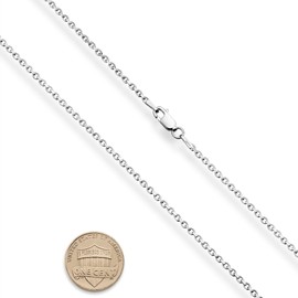 Miabella Italian 925 Sterling Silver Solid 2mm Diamond-Cut Cable Link Chain Necklace for Women Men | Made in Italy (Length 24 Inches)