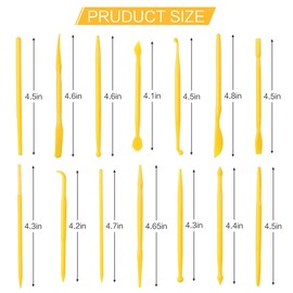 Clay Tools, 14-Piece DIY Plastic Polymer Carving Set Clay Kit Pottery Modeling for Carving, Styling, Embossing, Suitable Beginner