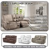 ULTICOR Reclining Love Seat with Middle Console Slipcover, 8-Piece Velvet
