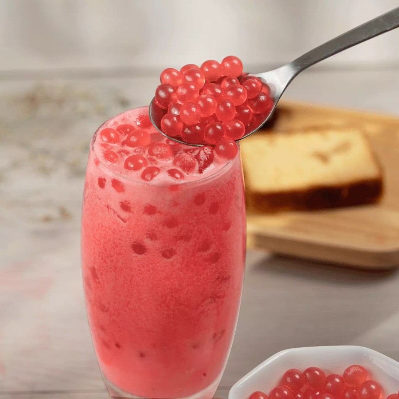 Tea Zone Raspberry Popping Pearls/Popping Boba (B2063, 7lbs) for Boba