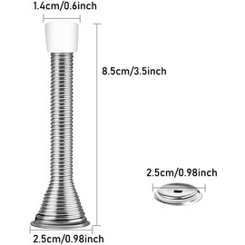 3 Pack Stainless Steel Doorstops Chrome Spring Door Stops Wall Mounted Mount Doorstop with Screws (White)