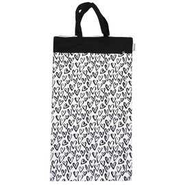 Avo&Cado Duo XL Wet Bag with Drying Compartment (Hearts/Black)