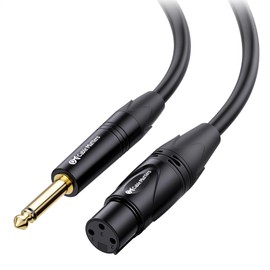 Cable Matters XLR to 1/4 TS Microphone Cable 10 ft, Unbalanced Female XLR to Male 1/4 (6.35mm) TS Cable