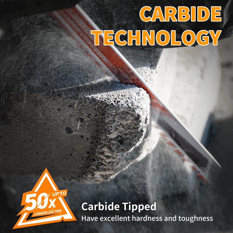 5 Pack Carbide Reciprocating Saw Blade Set, Premium Metal Blades